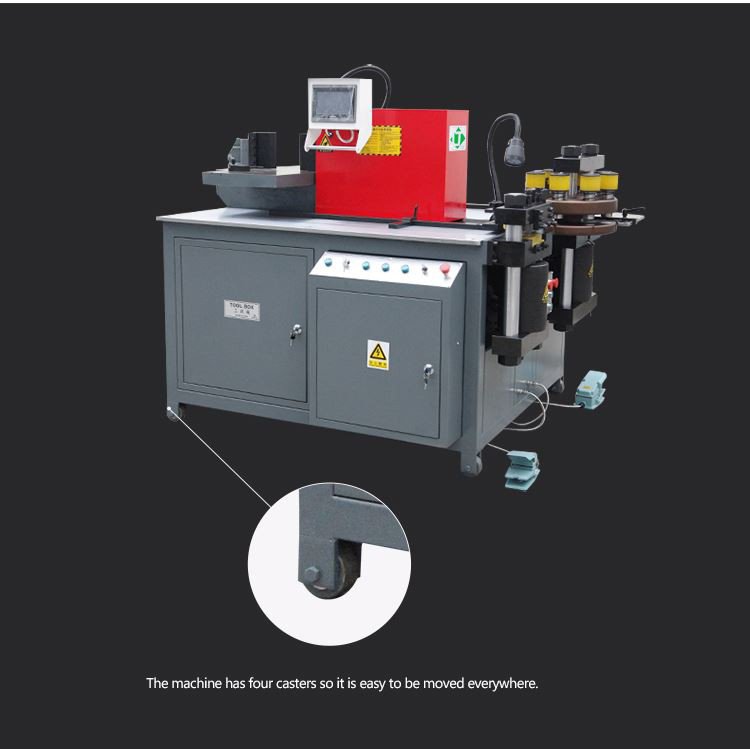 Busbar processing machine with PLC control